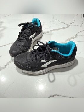 Diadora Heron Win 2 Women’s Sz 9M Athletic Running Black Teal Blue Sneakers Shoe